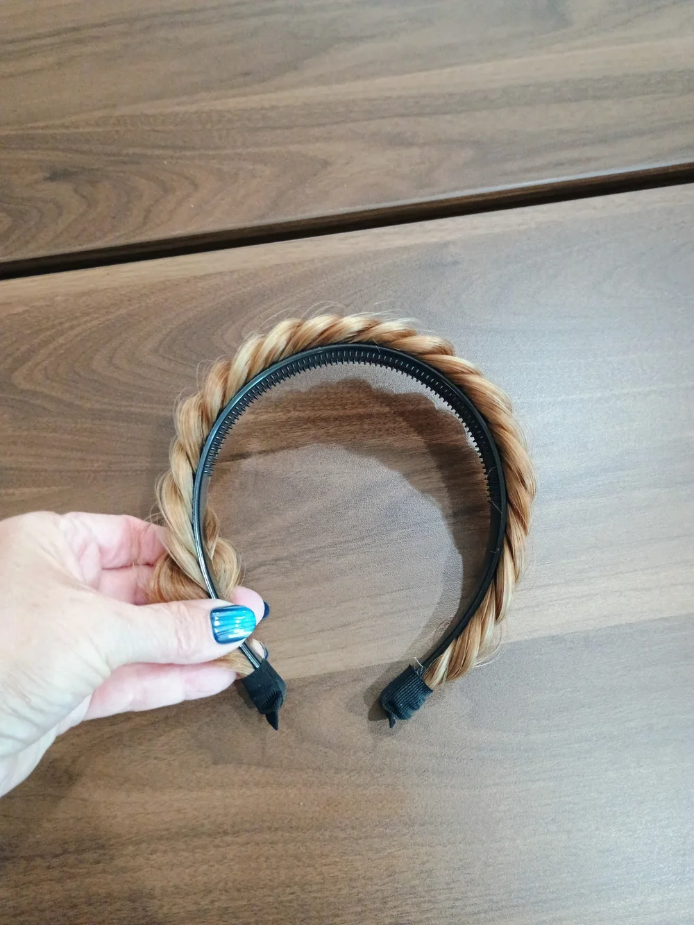 Braided Faux-Hair Headband in Light Blonde - Women’s Hair Accessory